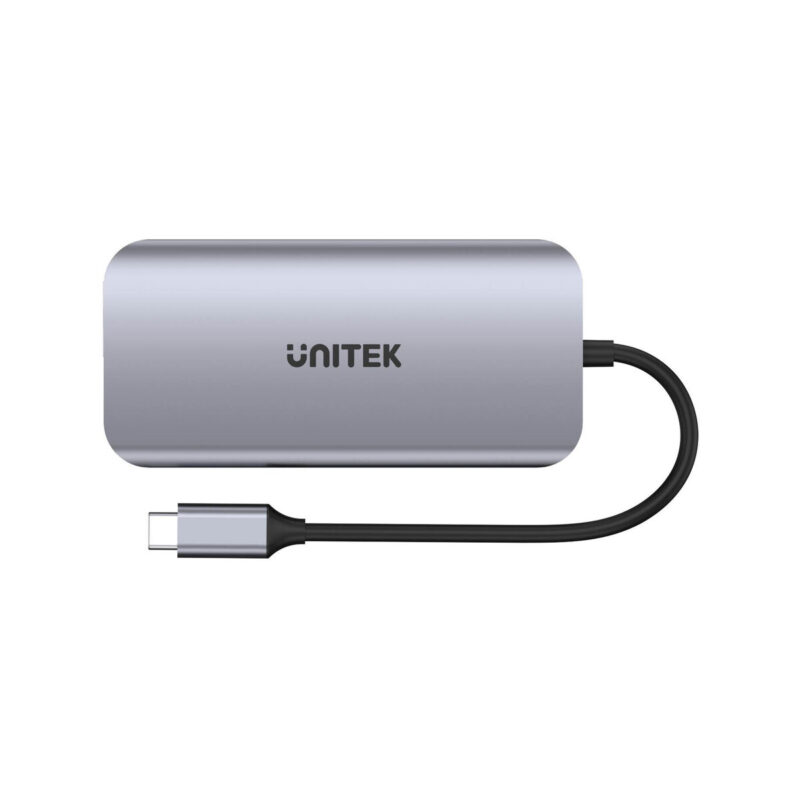 Unitek D1122A01 Aktywny hub USB-C 5Gbps, 2x HDMI 4K, czytnik kart, RJ-45, PD 100W