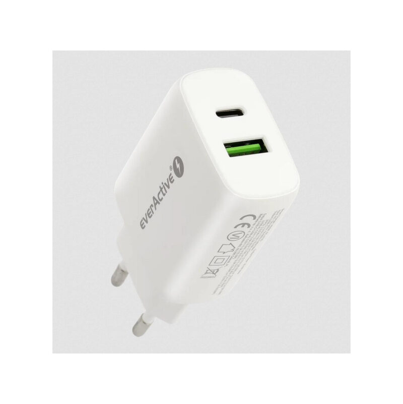 ŁADOWARKA SIECIOWA everActive SC-370Q 25W 1xUSB-C 1xUSB-A PD PPS