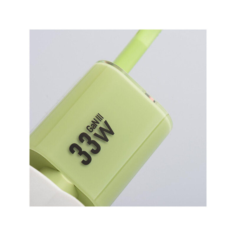 8341de6b10bf28f79ba507daa58154d9_original ŁADOWARKA SIECIOWA Forcell F-Energy GaN III VT-41 33 W 1x USB-C 1x USB-A PD 3.0 QC 4.0 ZIELONA
