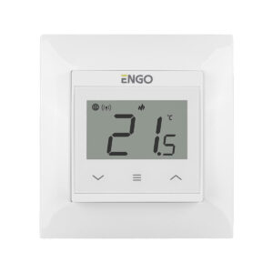 ENGO Controls E55-W - Regulator temperatury do ramki 55x55, 230V, biały, Internetowy, Wi-Fi