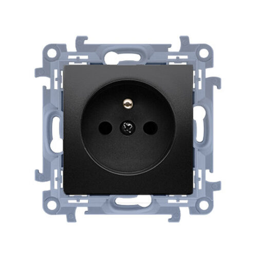KONTAKT SIMON 10 MODUŁ CZARNY MAT GNIAZDO 1X Z/U Z PRZESŁONAMI SZYBKOZŁĄCZA 16A 250V