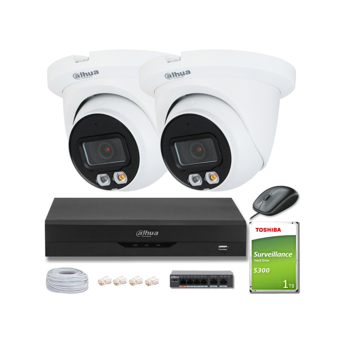 ZESTAW 2 Kamer IP Dahua 8mpx IPC-HDW2849TM-S-IL + DYSK 1TB