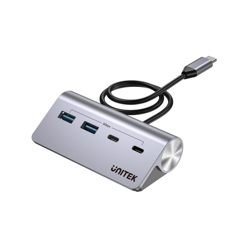 Unitek Hub alumininiowy USB-A/USB-C z 4 portami 5Gbps