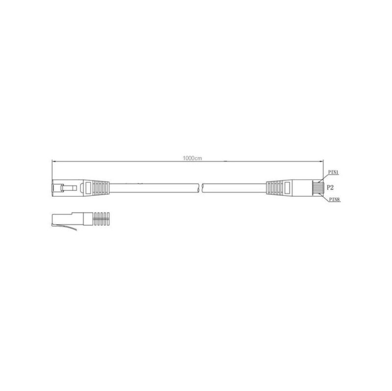 PATCHCORD KAT6 FTP 10M SZARY
