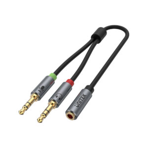 Adapter Unitek Y-C957ABK miniJack 3,5mm (F) - 2x 3,5mm (M)