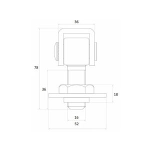 Zawias PSG 61.012.01 do wspawania - gwint M16 (regulowany, ucho ocynkowane)