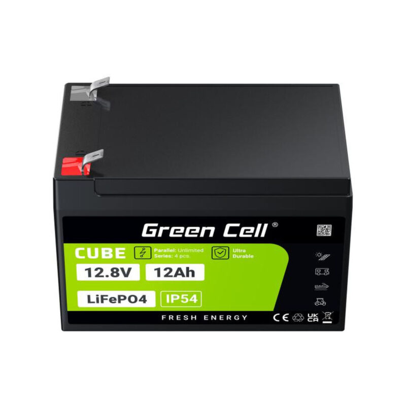 AKUMULATOR LITOWO-ŻELAZOWO-FOSFORANOWY LiFePO4 Green Cell Cube 12.8V 12Ah LFPGC12V12AH