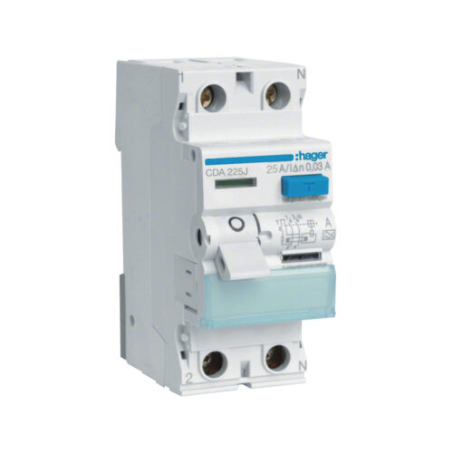 HAGER RCCB Wyłącznik różnicowoprądowy 1P+N 25A 30mA 6kA A CDA225J