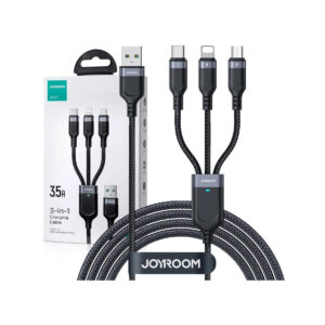 Kabel 3w1 USB-A / USB-C micro-USB Lightning Joyroom S-1T3018A18 30cm 3.5A w oplocie czarny