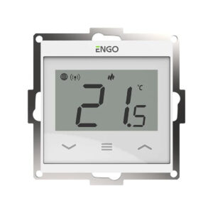 ENGO Controls E55-W - Regulator temperatury do ramki 55x55, 230V, biały, Internetowy, Wi-Fi