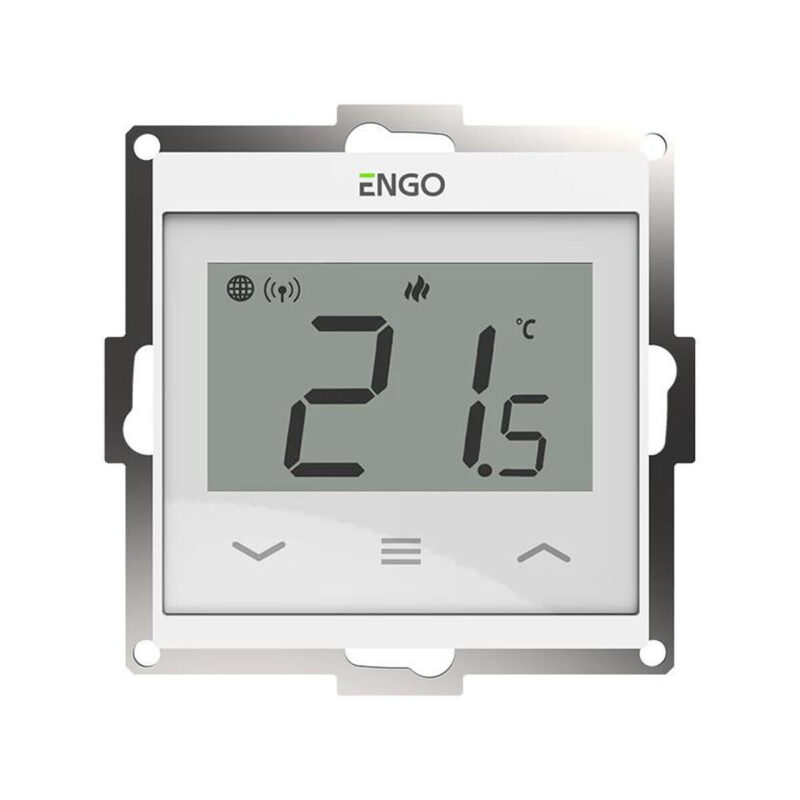 ENGO Controls E55-W - Regulator temperatury do ramki 55x55, 230V, biały, Internetowy, Wi-Fi