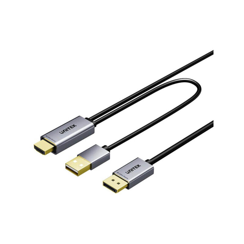 8a7a2a70a58e55037a1cc1349cbf2dc8_original Unitek Kabel HDMI do DisplayPort 4K z zasilaniem USB-A | 4K@60Hz | HDR | 1,8 m
