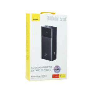 Powerbank Baseus EnerFill FP41 30000 mAh 22,5 W USB-A USB-C czarny z kablem USB-A / USB-C