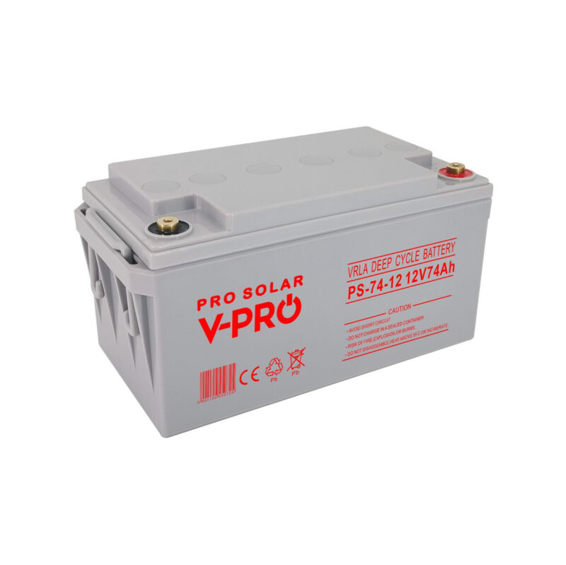 AKUMULATOR VOLT POLSKA DEEP CYCLE VPRO SOLAR 12V 74Ah VRLA BEZOBSŁUGOWY