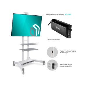 Mobilny stojak do TV 50"-86" do 90 kg ONKRON TS1881 Biały