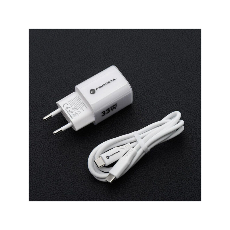 8b4765b71c8010f96e6151f3eac231be_original ŁADOWARKA SIECIOWA Forcell F-Energy GaN III VT-41 33 W 1x USB-C 1x USB-A PD 3.0 QC 4.0 BIAŁA