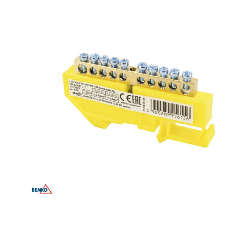 Listwa zaciskowa na sztynę 6x9 12-torowa niebieska