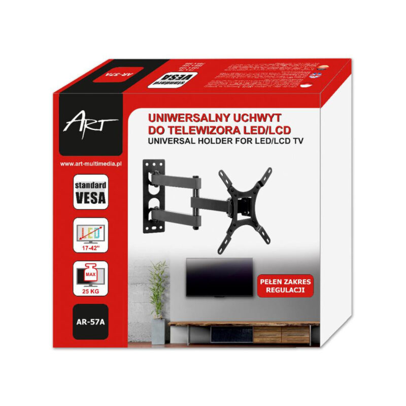 UCHWYT DO TV LCD/LED 17-42" 25KG AR-57A  ART reg.pion/poziom