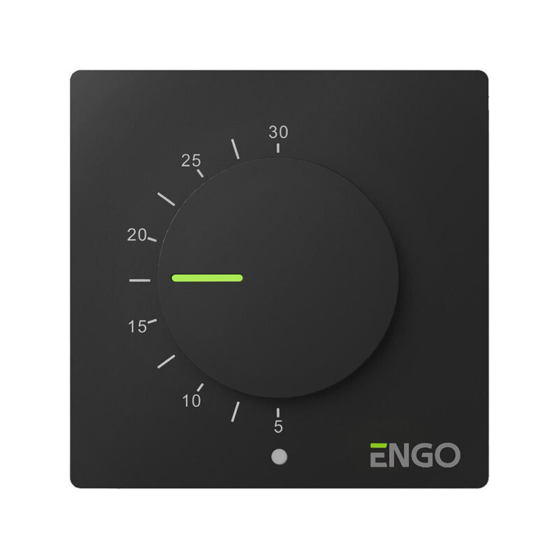 ENGO Controls ESIMPLE-230B - Regulator temperatury, 230V, czarny, dobowy, natynkowy z pokrętłem