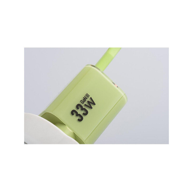 8d00c348c9222dcdb524789900427468_original ŁADOWARKA SIECIOWA Forcell F-Energy GaN III VT-41 33 W 1x USB-C 1x USB-A PD 3.0 QC 4.0 ZIELONA