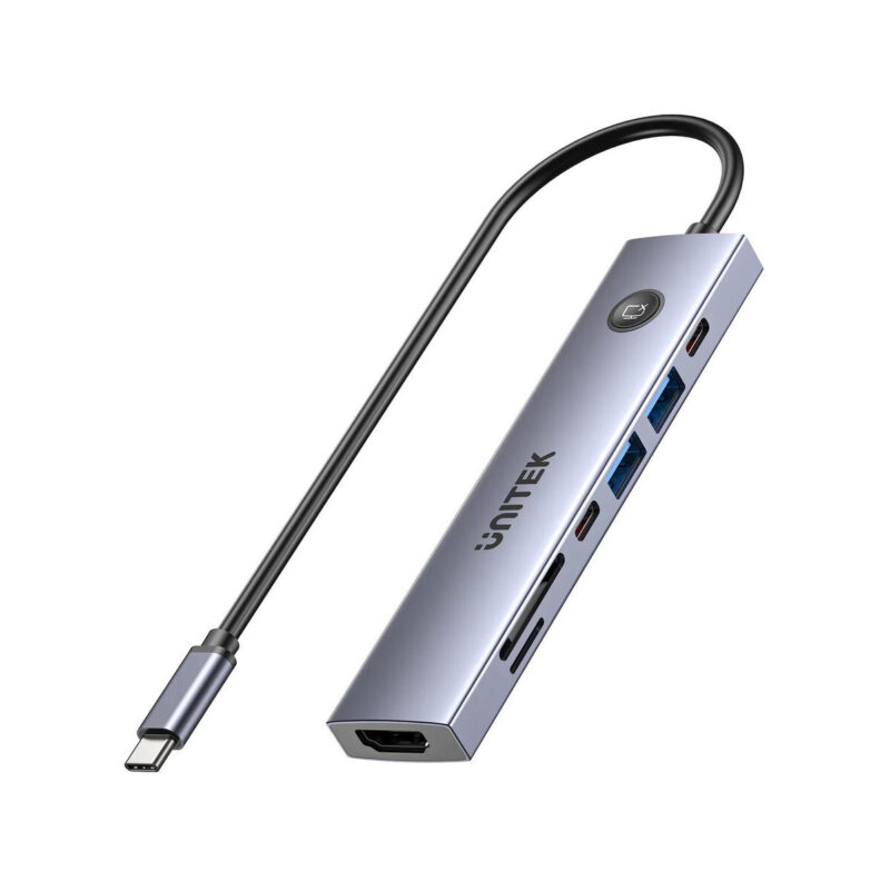 Unitek Hub USB-C 7w1 4K@60Hz, PD 100W