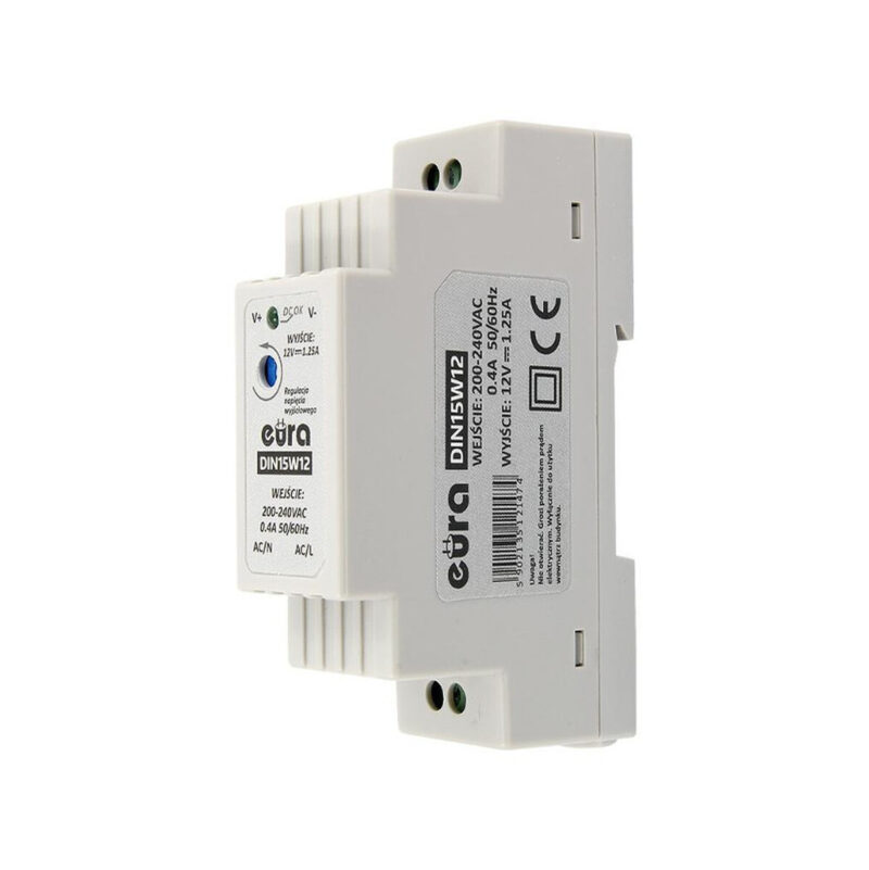 ZASILACZ DIN ''EURA'' DIN15W12 12V 1,25 A DC