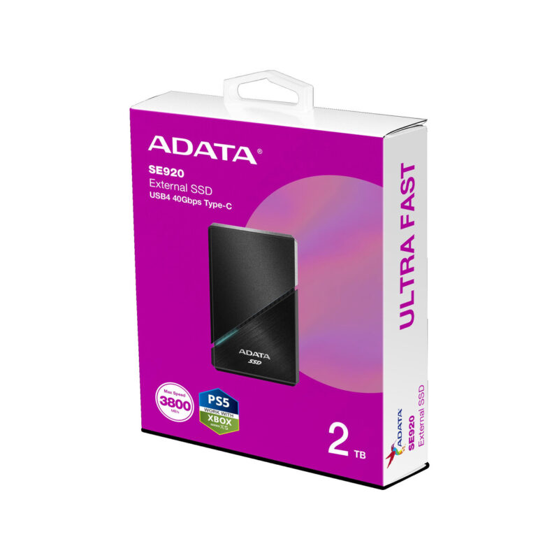 Dysk SSD Adata SE920 2TB USB4C 3800/3700 MB/s czarny