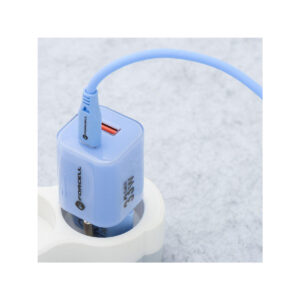 8dc548b7986ed2f8a146f9b6b2c48a6e_original ŁADOWARKA SIECIOWA Forcell F-Energy GaN III VT-41 33 W 1x USB-C 1x USB-A PD 3.0 QC 4.0 NIEBIESKA