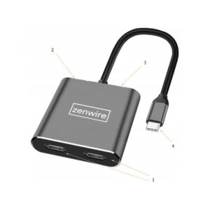 ADAPTER HUB Przejściówka USB- C 4W1 2x HDMI 4K USB 3.0 Zenwire BYL-2309
