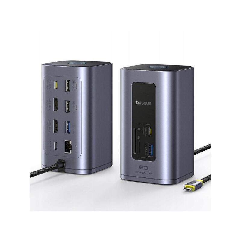Stacja dokująca HUB Baseus NU1 Air Spacemate 12w1 USB-C / 2x HDMI 2x USB-C 2x USB-A RJ45 SD microSD