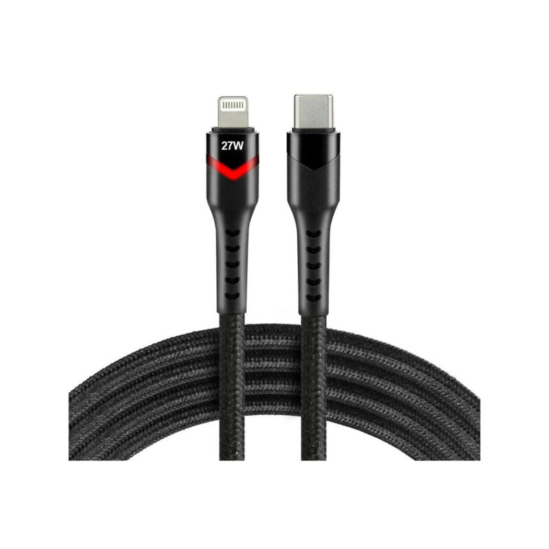 KABEL USB-C / Lightning Apple iPhone LED RGB everActive CBB-1CIR 100cm PD 27W