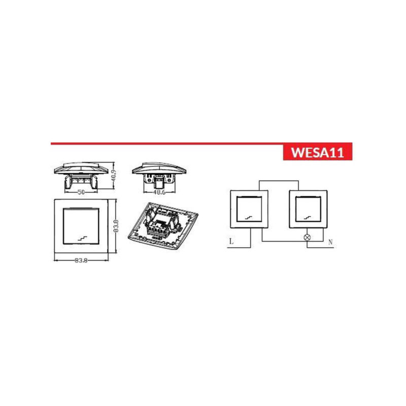 Łącznik schodowy VCX WESA LC 11 Czarny