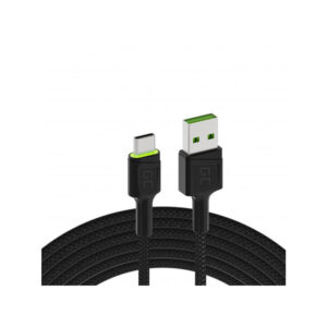 KABEL USB-A / USB-C Green Cell RAY 200cm ZIELONY LED QUICK CHARGE 3.0 KABGC13