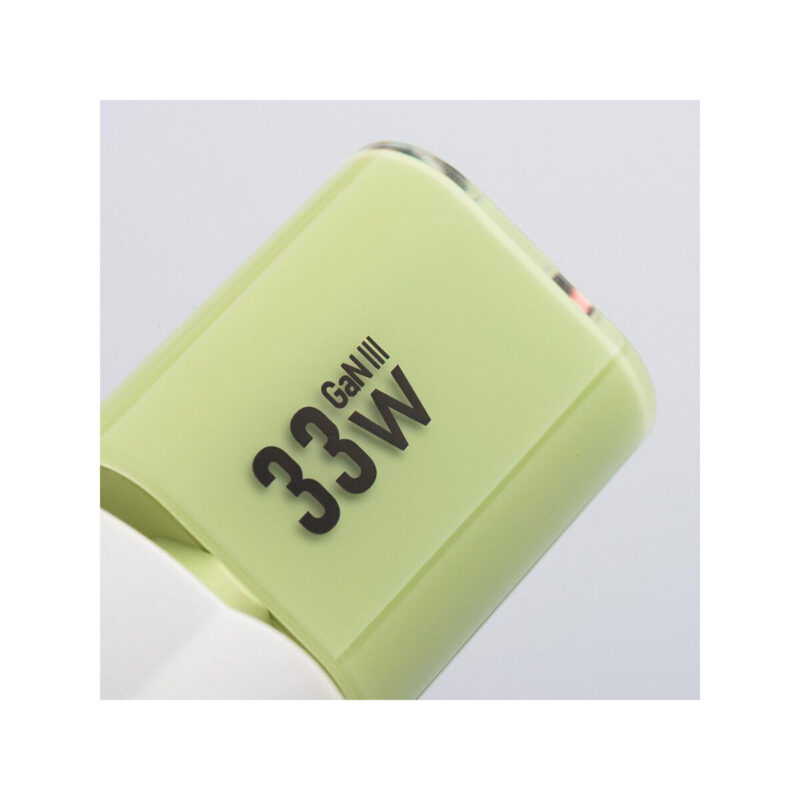 902d3cf1b41fe0237efcf3d1b951baf7_original ŁADOWARKA SIECIOWA Forcell F-Energy GaN III VT-41 33 W 1x USB-C 1x USB-A PD 3.0 QC 4.0 ZIELONA
