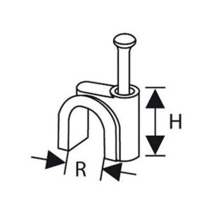 UCHWYT Z GWOŹDZIEM DO PRZEWODÓW OKRĄGŁYCH FLOP-O6 (100szt.)