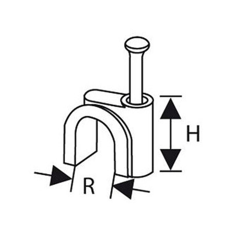 UCHWYT Z GWOŹDZIEM DO PRZEWODÓW OKRĄGŁYCH FLOP-O6 (100szt.)