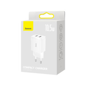 ŁADOWARKA SIECIOWA Baseus Compact Charger CCXJ010202 10.5W 2x USB-A BIAŁA