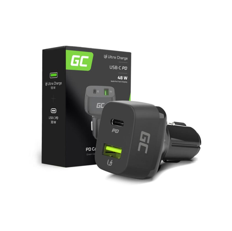 ŁADOWARKA SAMOCHODOWA Green Cell 48W 1x USB-C 1x USB-A Power Delivery 30W Quick Charge 3.0 CAD33