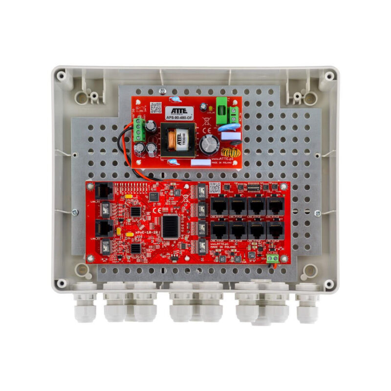 SWITCH ZEWNĘTRZNY 8-PORTOWY POE DO 8 KAMER IP ATTE IP-8-20-L2
