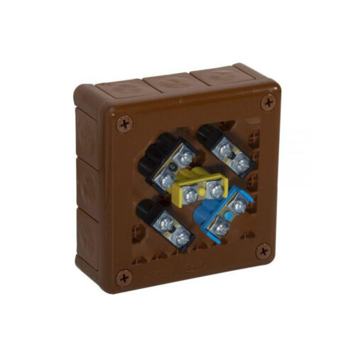 Puszka natynkowa z zaciskami 12 wlotów VIPLAST VP-51 BRĄZOWA IP55 118x118x46mm 051-52