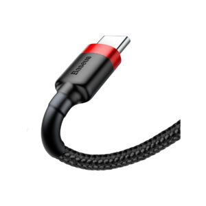 KABEL USB-A / USB-C Baseus Cafule CATKLF-A91 50cm 3A QC 3.0 CZARNO-CZERWONY W OPLOCIE