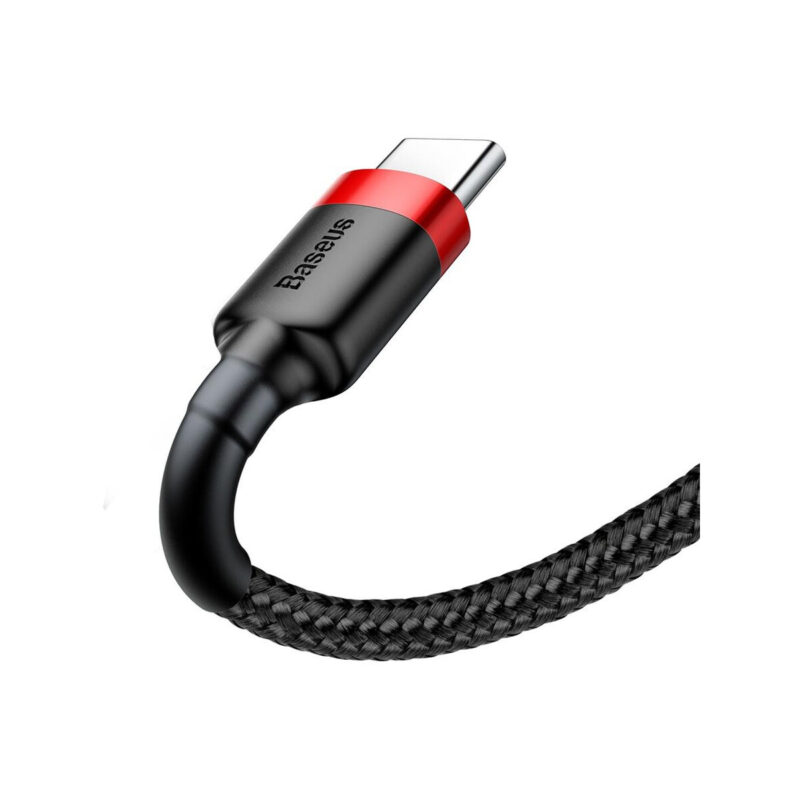 KABEL USB-A / USB-C Baseus Cafule CATKLF-A91 50cm 3A QC 3.0 CZARNO-CZERWONY W OPLOCIE