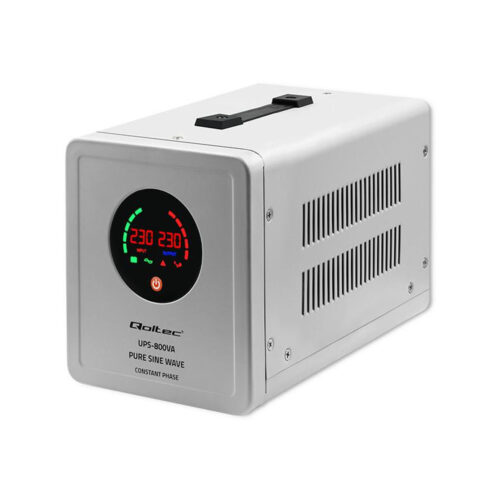 Qoltec Zasilacz awaryjny UPS 800VA/560 Przetwornica 12/230V z AVR SF Sinus