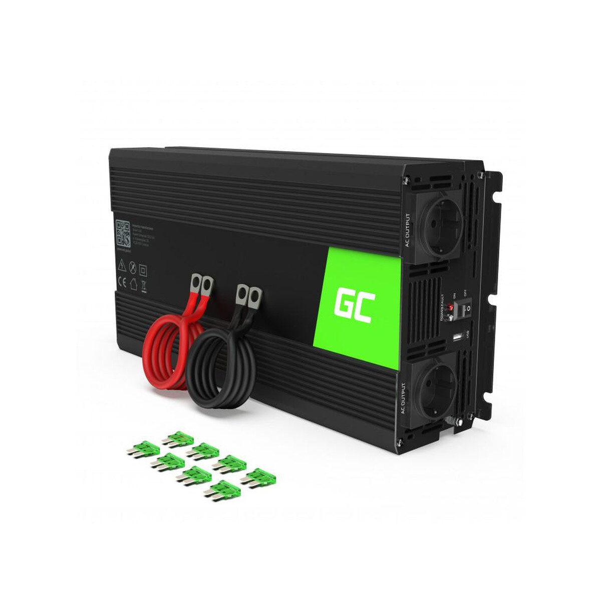 PRZETWORNICA NAPIĘCIA INWERTER Green Cell 12V / 230V 1500W/3000W CZYSTA SINUSOIDA INV22