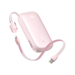 Powerbank Baseus EnerFill FC21 20000 mAh 22,5 W USB-A USB-C różowy z odłączanym kablem Lightning