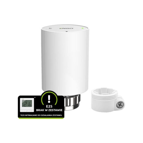 ENGO Controls ETRV-M30+RA - Głowica grzejnikowa bezprzewodowa, RA, elektroniczna M30x1,5, bateryjna, biała w zestawie z adapterem RA