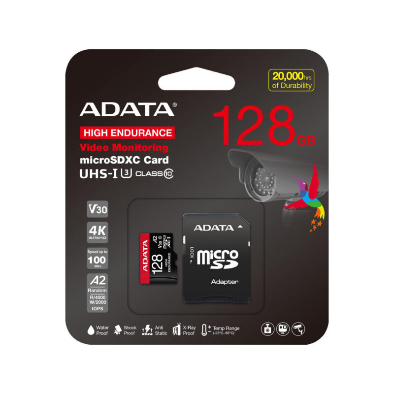 Adata Karta microSD High Endurance 128GB UHS1 U3 V30 A2 100/85MB/s + Adapter