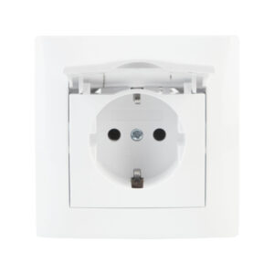 Gniazdo z klapką typ: schuko VCX WESA LC 18 Biały