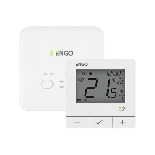 ENGO Controls E7-RFW - Programowany, bezprzewodowy regulator temperatury, biały