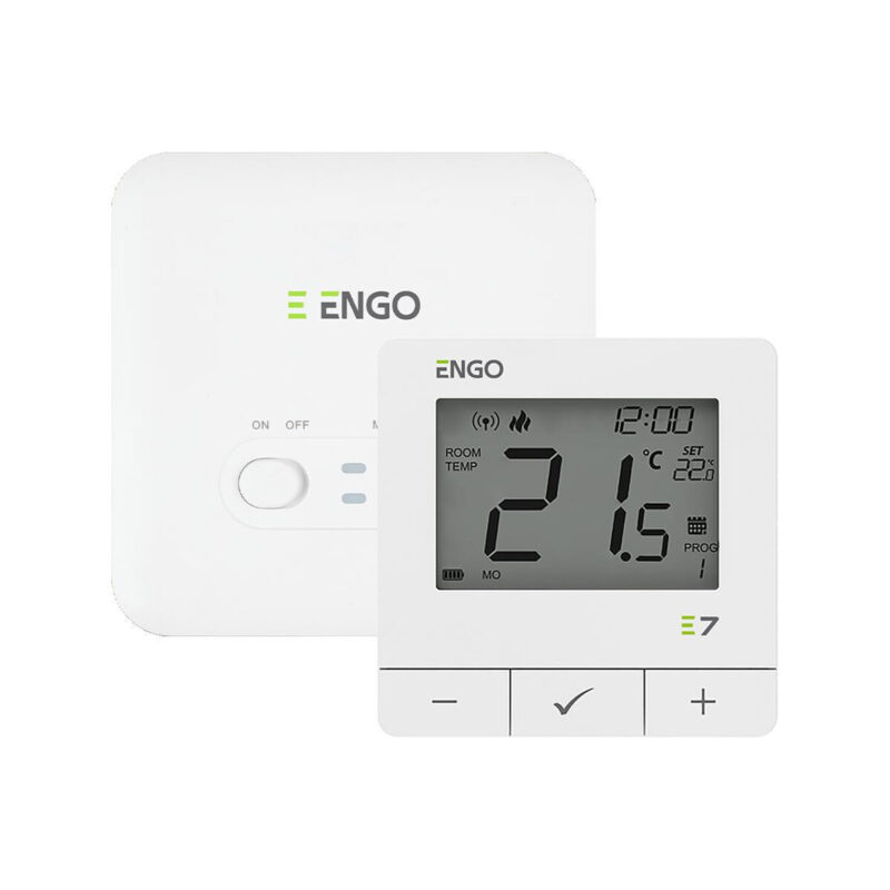 ENGO Controls E7-RFW - Programowany, bezprzewodowy regulator temperatury, biały